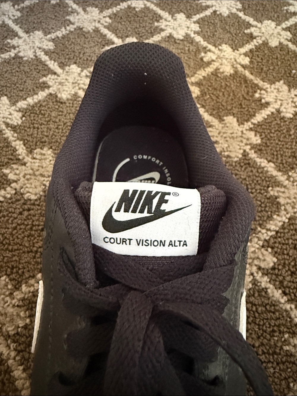 Nike women’s Black and White Platform Low-Top Sneakers - Picture 3 of 3